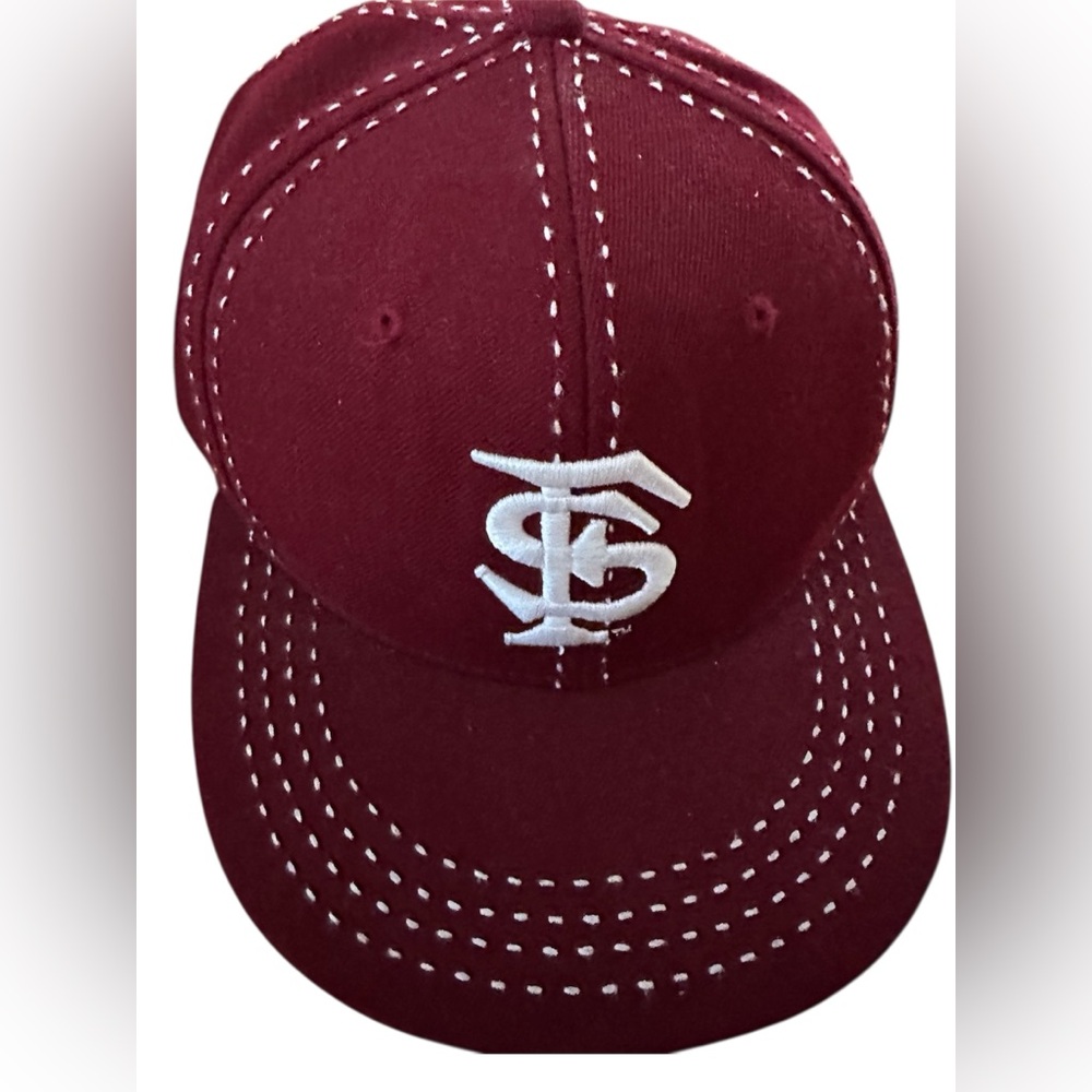Maroon Baseball Cap with White Logo